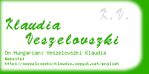 klaudia veszelovszki business card
